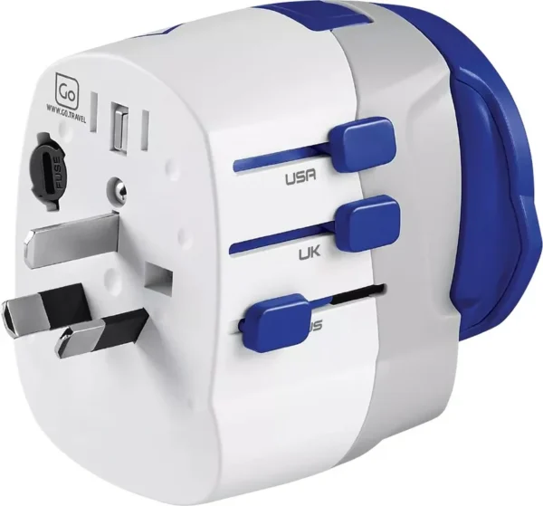 Worldwide Travel Adapter with USB-A & USB-C de Go Travel