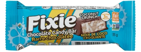 Barre choco noix de coco croquante Fixie de Zazubean