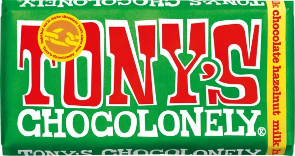 Barre de chocolat au lait et noisettes de Tony's Chocolonely