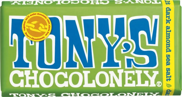 Barre de sel de mer au chocolat noir et aux amande de Tony's Chocolonely