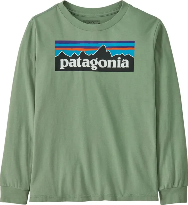 T-shirt à manches longues avec P6 logo de Patagonia – Jeunes