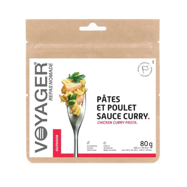 Pâtes et poulet sauce curry lyophilisé