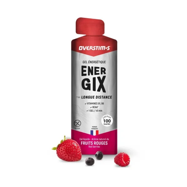 Gel Energix Overstim.s – Longue distance, BCAA – Fruits rouges