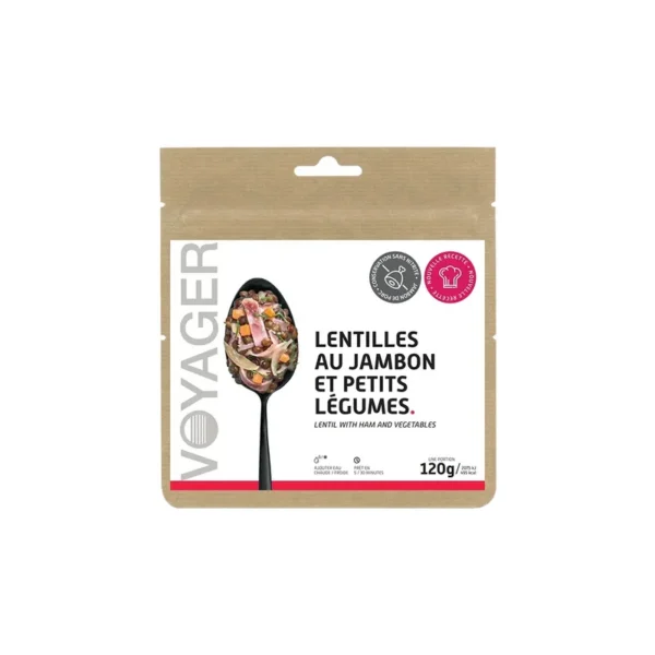 Lentilles au jambon et petits légumes