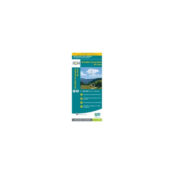 Carte plastifiée IGN – Grandes traversées du Jura