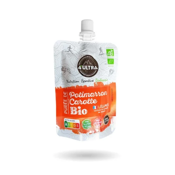 Purée énergétique salée bio 4ultra – Potimarron, carotte