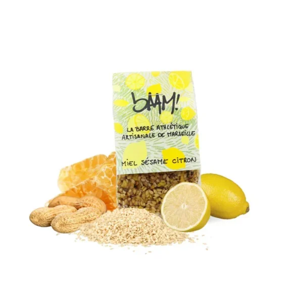 Barre énergétique Baam! – Miel, sésame, citron
