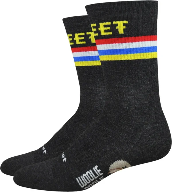 Chaussettes de vélo Woolie Boolie Podium (6 po) de DeFeet – Unisexe
