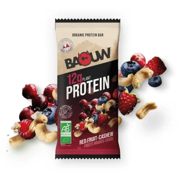 Barre protéinée bio Baouw – Fruits rouges et Cajou