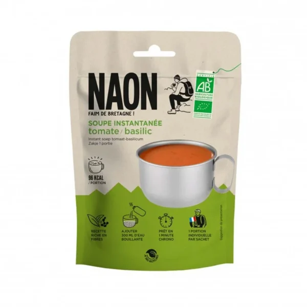 Soupe bio tomate, basilic