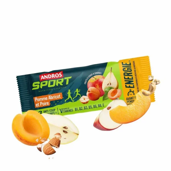 Barre énergétique Andros Sport – Pomme, poire, abricot