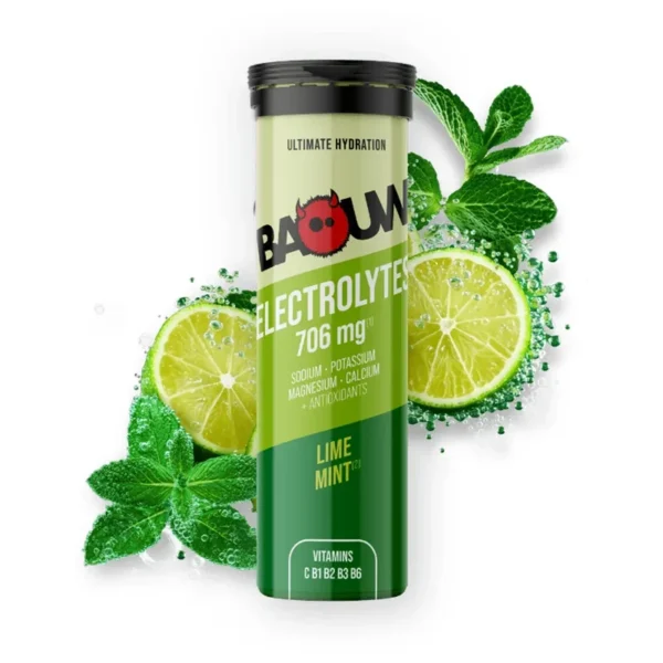 Tube de pastilles électrolytes Baouw – Citron vert, menthe