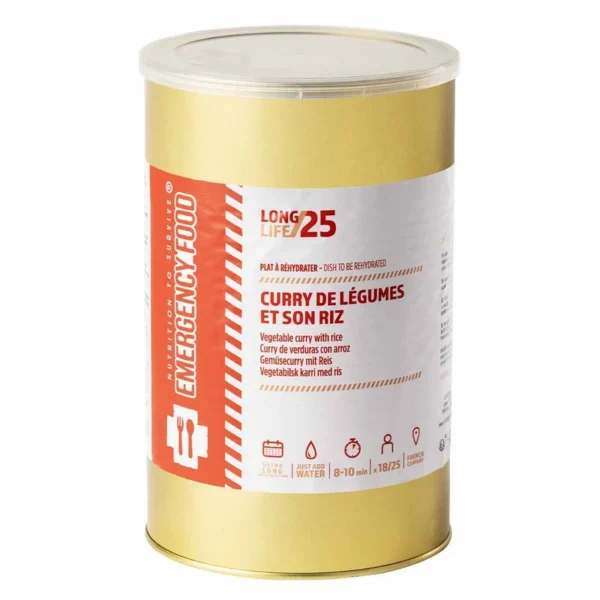 Curry de légumes et son riz – 1800 g – 25 ans