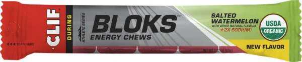 Friandise énergétique Bloks melon d'eau salé de Clif Shot