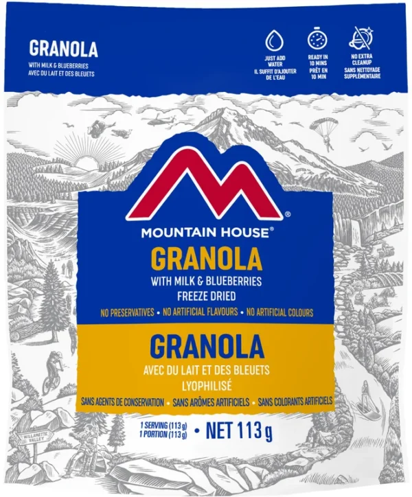 Granola au lait et aux bleuets de Mountain House