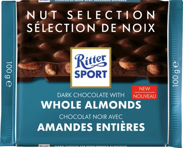 Tablette de chocolat noir aux amandes de Ritter Sport