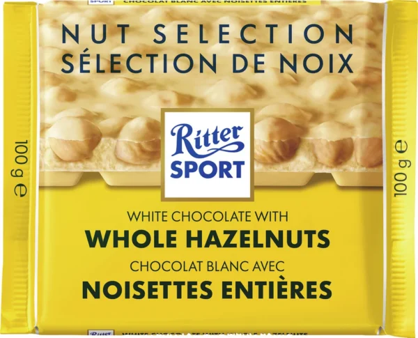 Tablette de chocolat blanc aux noisettes de Ritter Sport