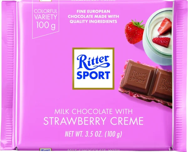 Tablette de chocolat à la crème de fraises de Ritter Sport