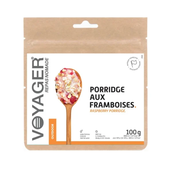 Porridge aux framboises lyophilisées