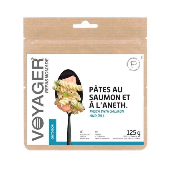 Pâtes au saumon et à l’aneth lyophilisé