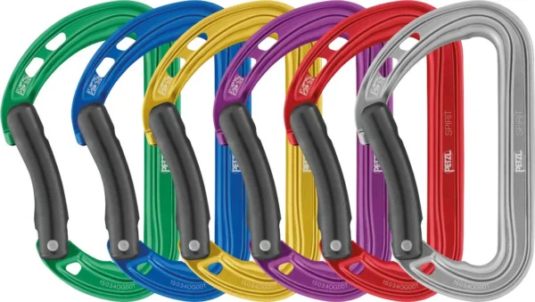 Mousqueton à vis à doigt incurvé Spirit (pqt de 6) de Petzl