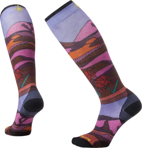 Ski Zero Cushion Floral Field Print OTC Socks de Smartwool – Femmes