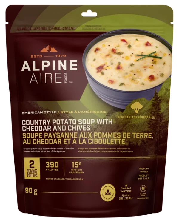 Soupe pommes de terre de campagne cheddar ciboultt de AlpineAire