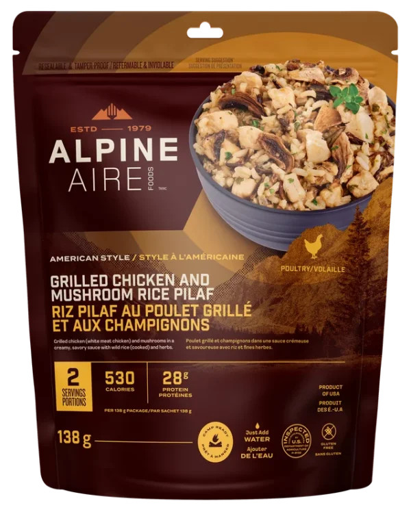 Pilaf riz sauvage au poulet grillé et champignons de AlpineAire